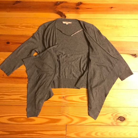 Ann Taylor LOFT Gray Wrap Cardigan, EUC, S - Picture 11 of 12